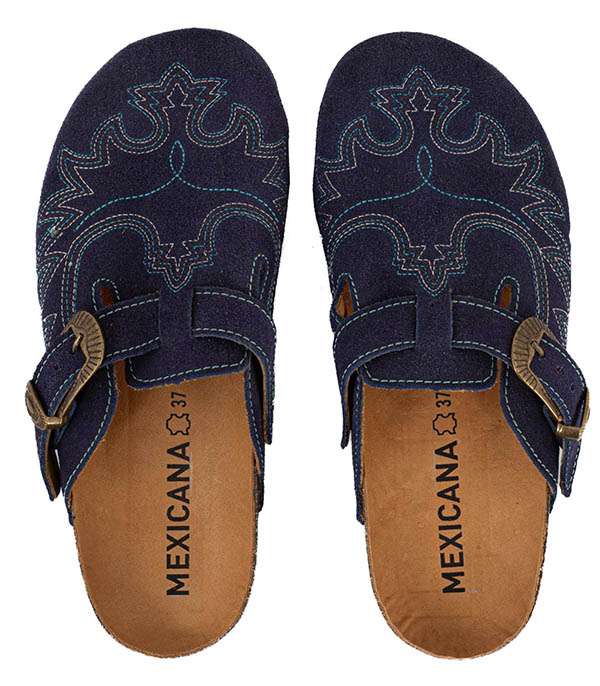 Sabots Bahia Suede Navy Mexicana