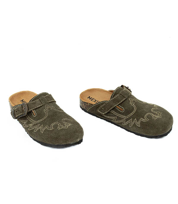 Sabots Bahia Suede Kaki  Mexicana