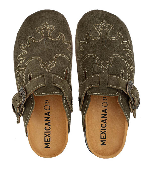 Sabots Bahia Suede Kaki  Mexicana
