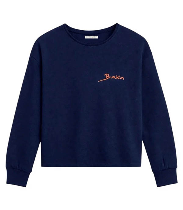 Sweat Birkin Brodé Marine La Cabane Orson