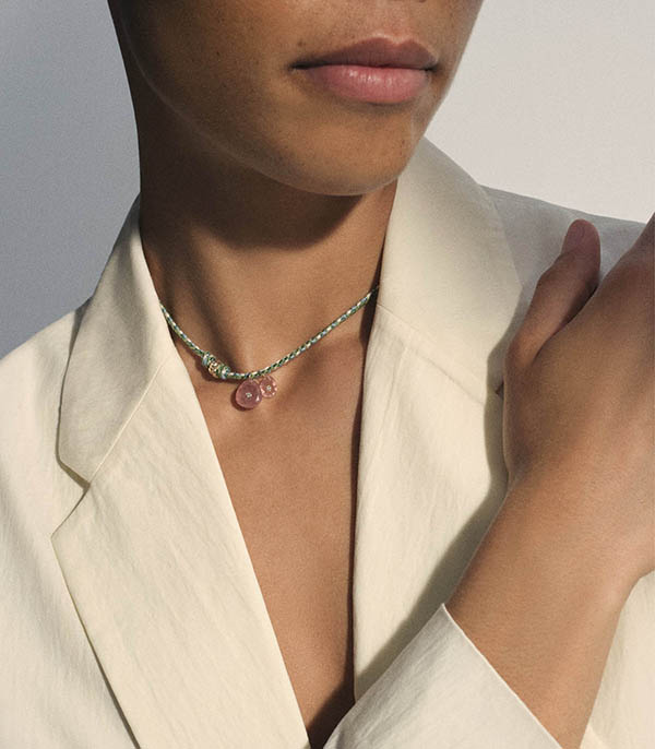 Collier Holi Strawberry Quartz Pascale Monvoisin