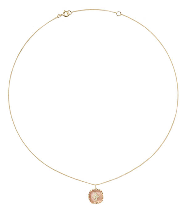 Collier Pierrot Strawberry Quartz Pascale Monvoisin