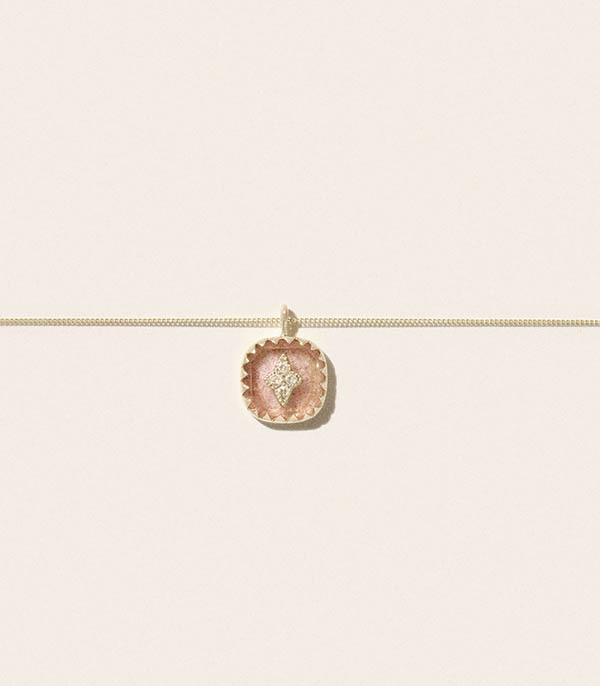 Collier Pierrot Strawberry Quartz Pascale Monvoisin