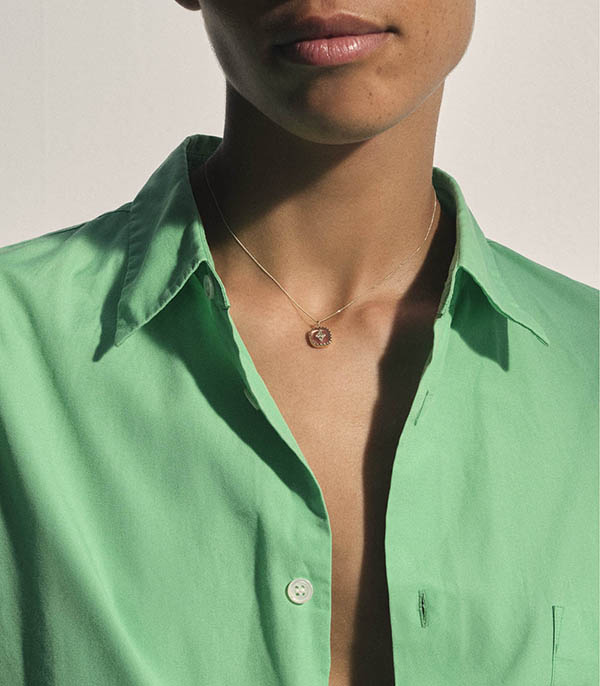 Collier Pierrot Strawberry Quartz Pascale Monvoisin