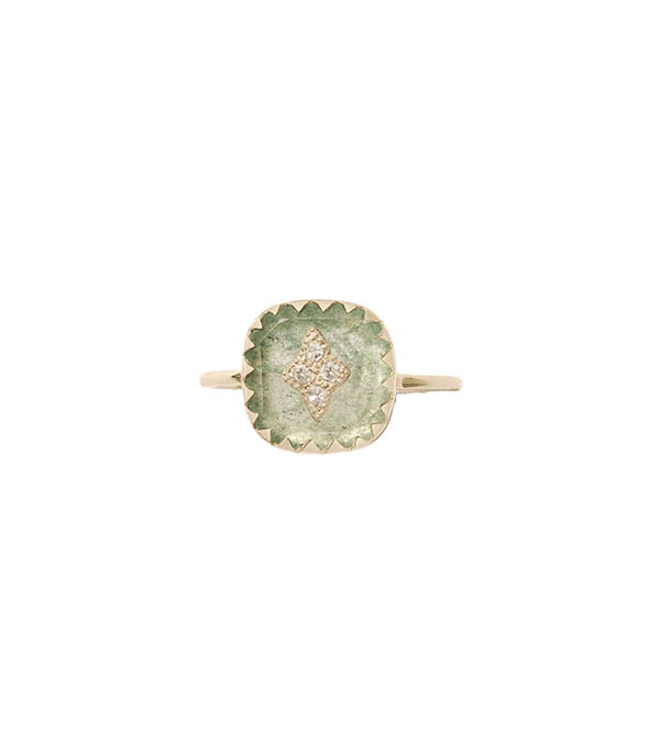 Bague Pierrot Aventurine Quartz Pascale Monvoisin