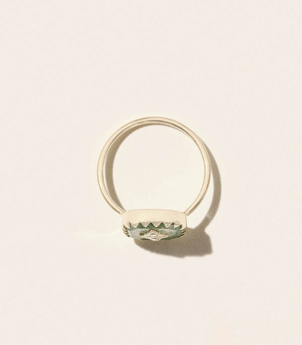 Bague Pierrot Aventurine Quartz Pascale Monvoisin