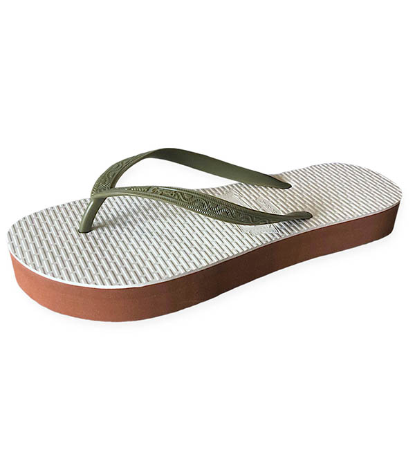 Tongs Femme Flatform Slim Vert US Army Beach Originals