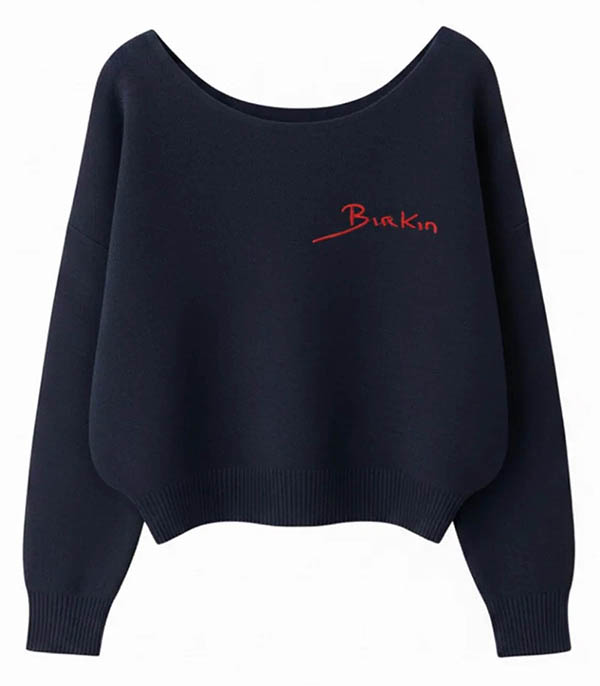 Pull Birkin Marine Brodé Rouge La Cabane Orson