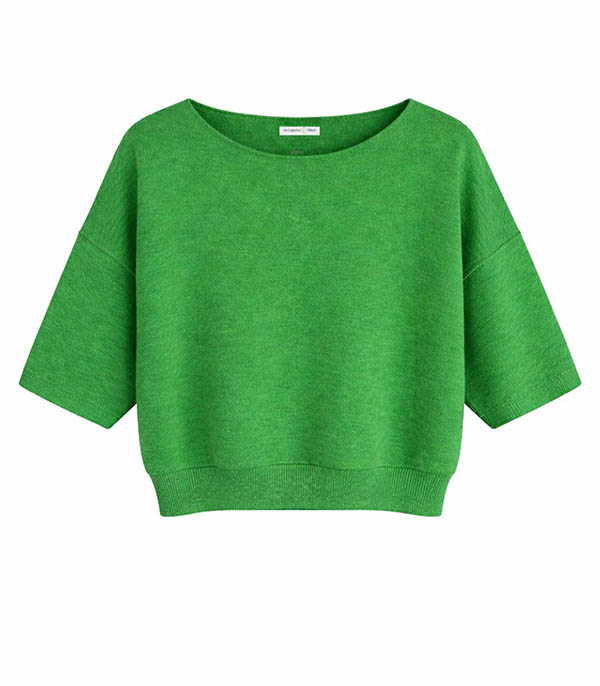 Pull Manches Courtes Bardot Vert La Cabane Orson