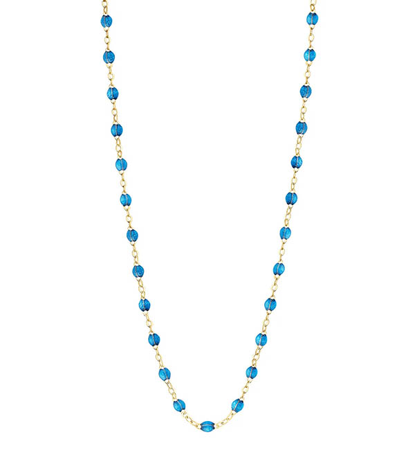 Collier or jaune et perles de résine 42 cm Gigi Clozeau