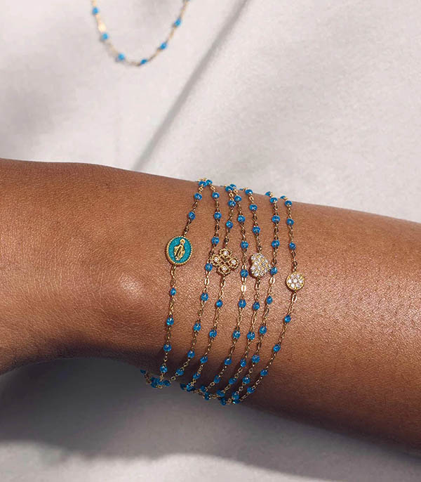 Bracelet Or Jaune et Perles de résine Gigi Clozeau