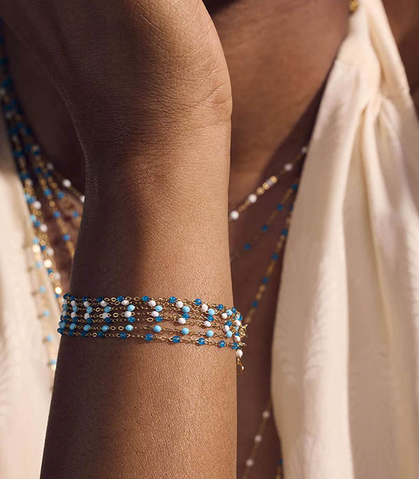Bracelet Or Jaune et Perles de résine Gigi Clozeau
