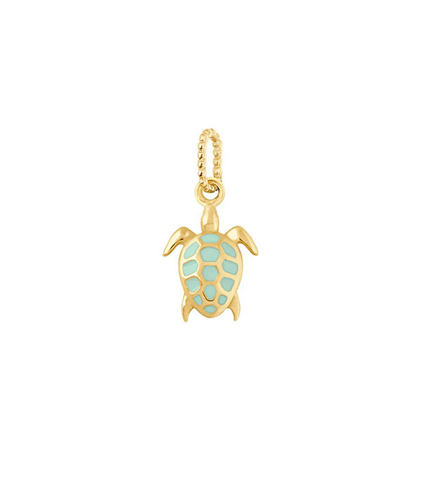 Pendentif Tortue résinée en or jaune et résine Jade Gigi Clozeau