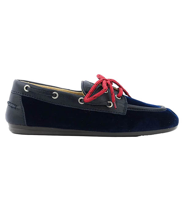 Mocassins Boat Loafer Velvet Navy Posa