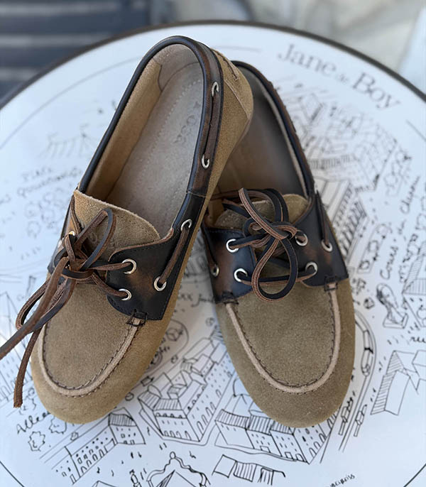 Mocassins Boat Loafer Brushed Suede Leather Coffee / Caramelo Posa