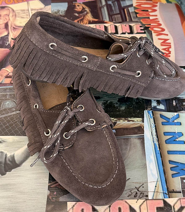 Mocassins Boat Loafer Native Tassel Suede Daytona Grey Posa