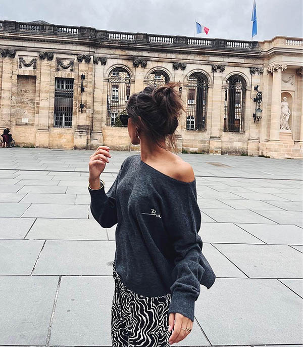 Pull Birkin brodé Anthracite La Cabane Orson