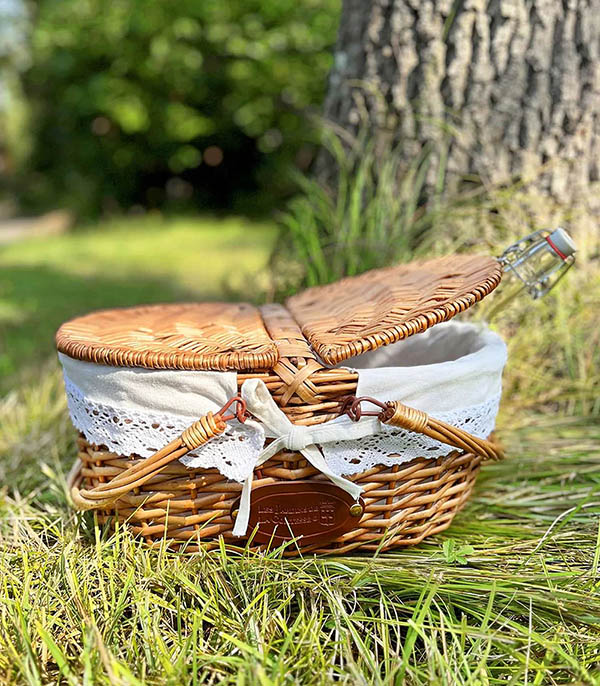 Panier en osier Champêtre Dentelle Les Jardins de la Comtesse