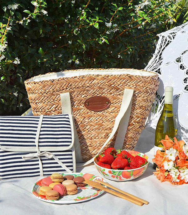 Panier de Plage Pique-Nique Riviera Lin Les Jardins de la Comtesse