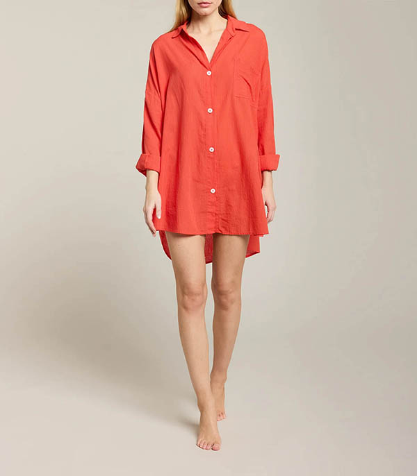 Robe Chemise Port Miou Corail Maison Saint Julien