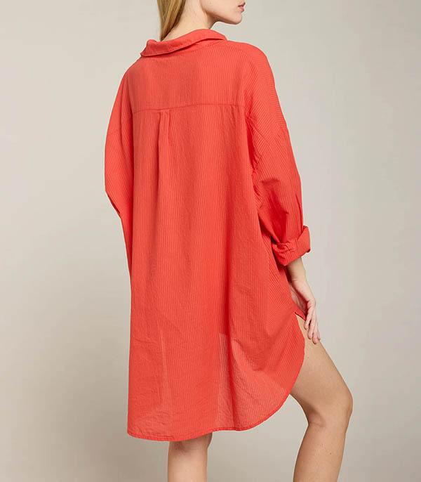 Robe Chemise Port Miou Corail Maison Saint Julien