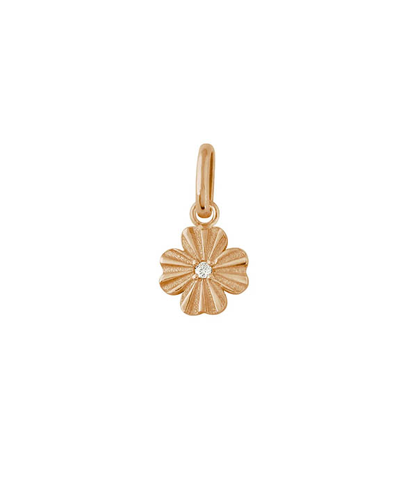 Pendentif Trèfle Lumière Or Rose Diamant Gigi Clozeau