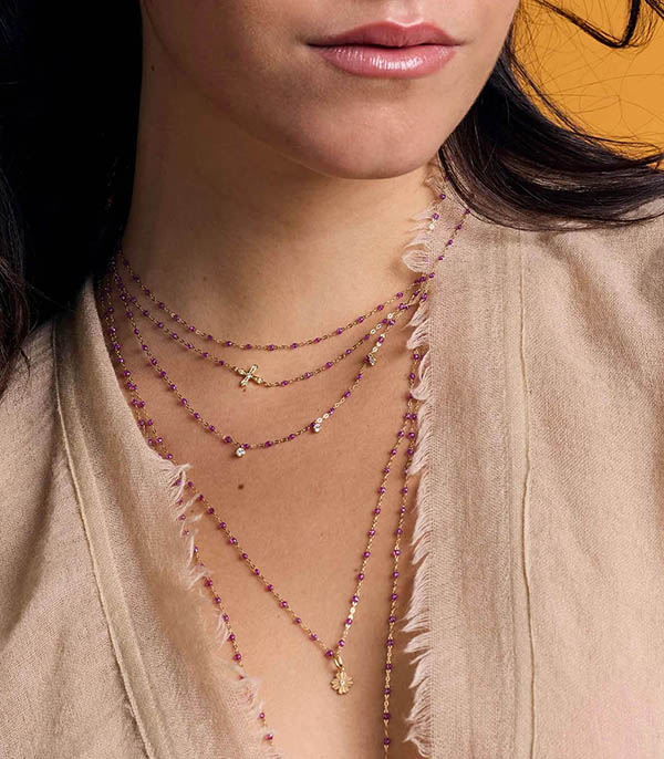 Pendentif Trèfle Lumière Or Rose Diamant Gigi Clozeau