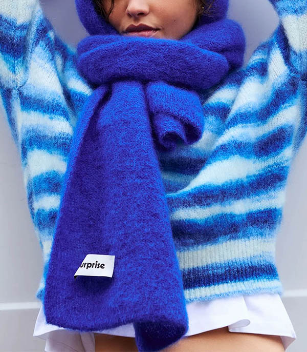Pull Mohair Mary Rayures Bleues Surprise Paris