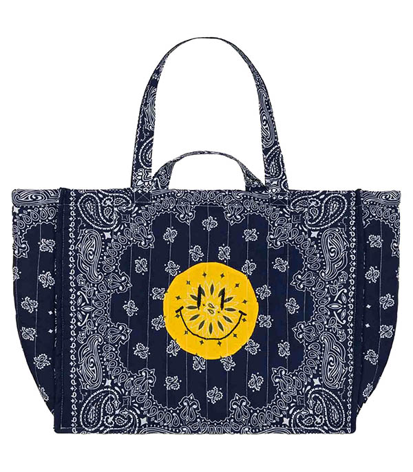 Maxi Cabas Matelassé Bandanas Happy Face Call it by your name