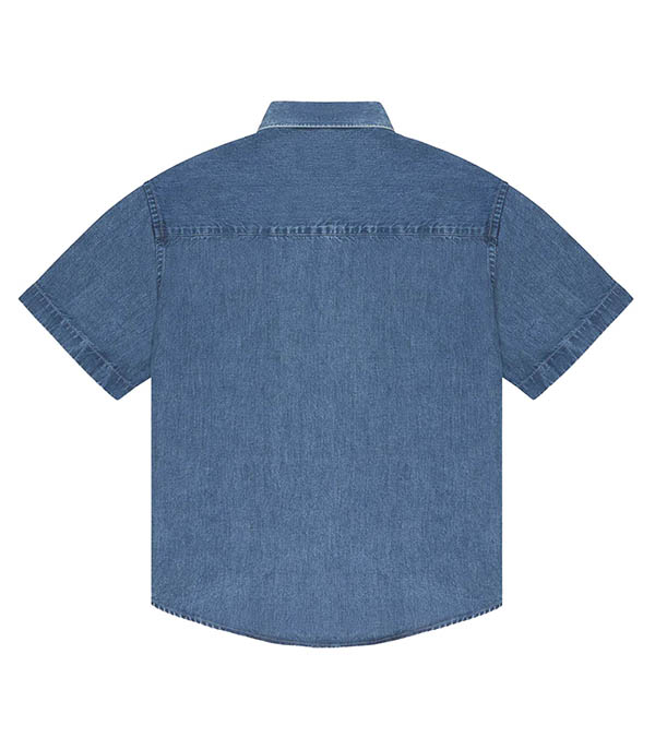 Chemise manches courtes Patch Formes Denim Vrai