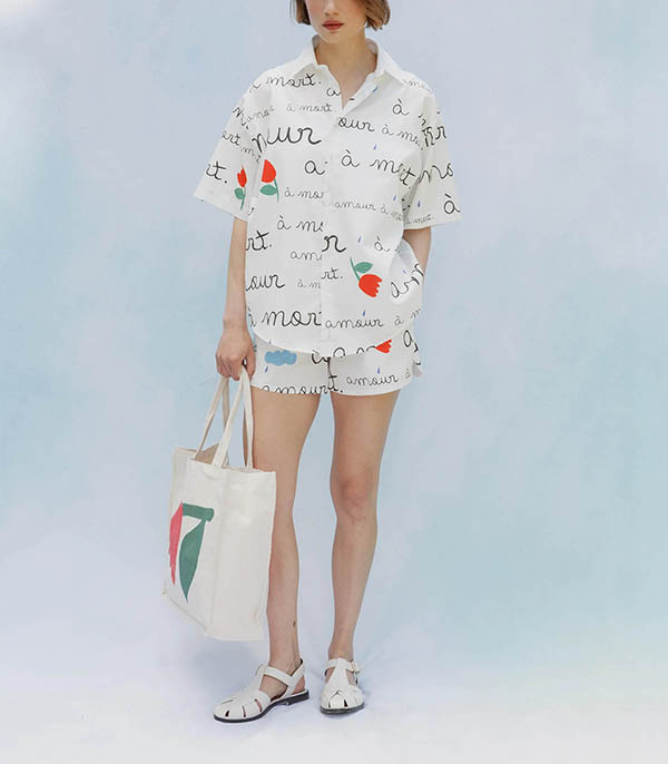 Short Popeline Amour Blanc Vrai
