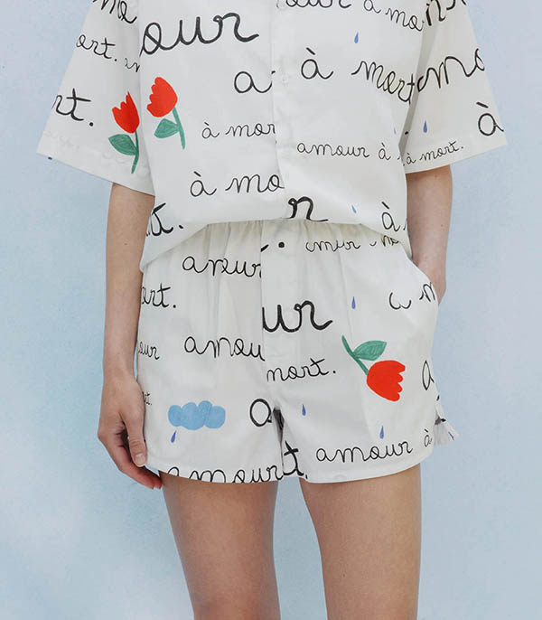 Short Popeline Amour Blanc Vrai