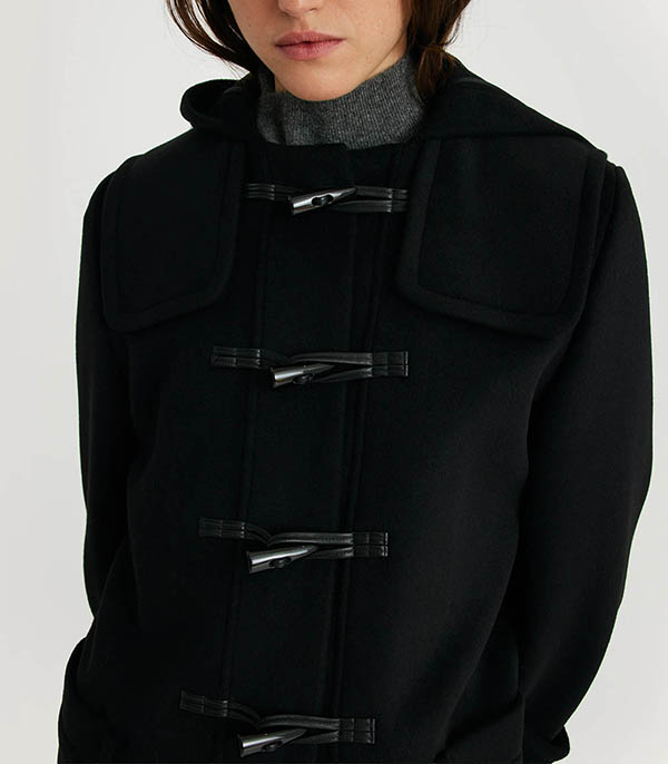 Duffle-coat Laine Odil Black Margaux Lonnberg