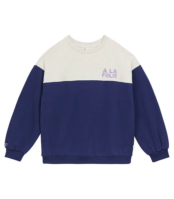 Sweat-shirt Molleton Bicolore Marine Arsène et les Pipelettes