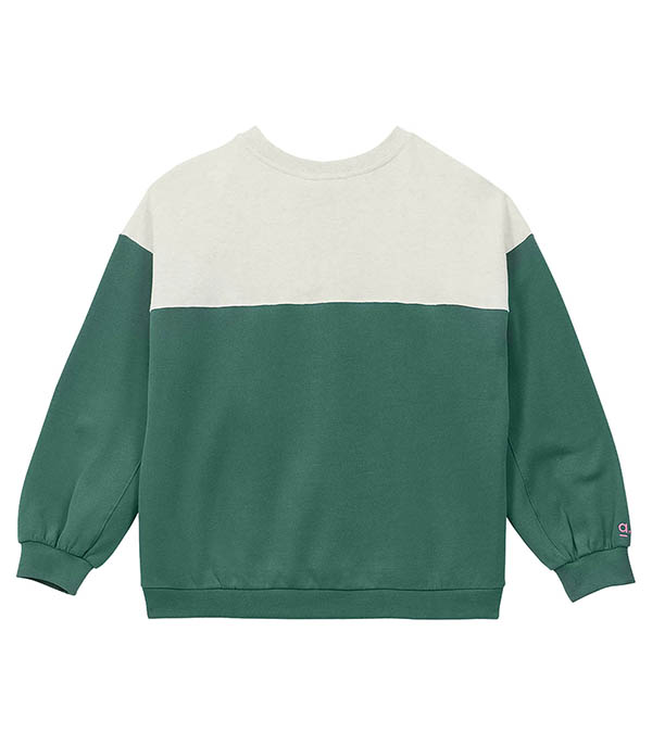Sweat-shirt Molleton Bicolore Vert Arsène et les Pipelettes