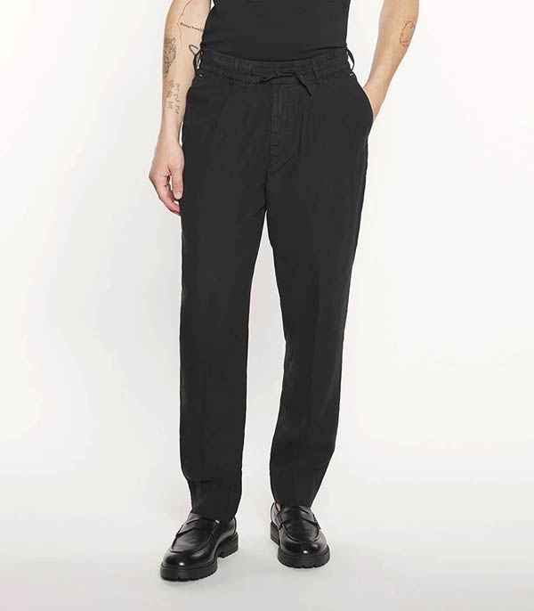 Pantalon homme en lin AD187 Black ACE DENIM