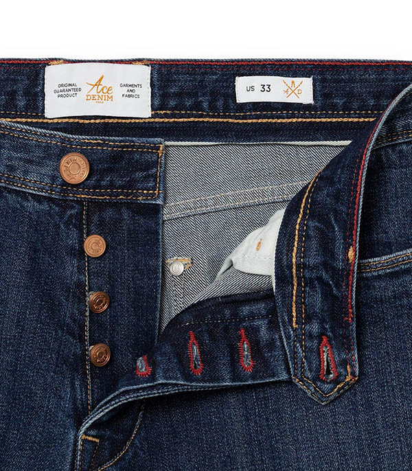 Jean homme AD53 Selvedge / Dark Stone ACE DENIM