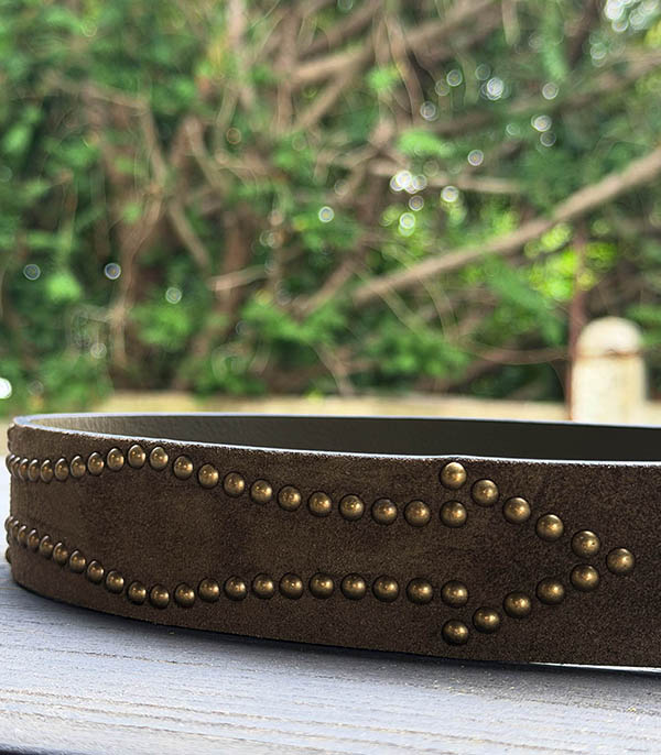 Ceinture en cuir Alicante Olive Studs Bronze Post&Co