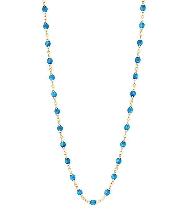 Collier or jaune et perles de résine 50 cm Gigi Clozeau