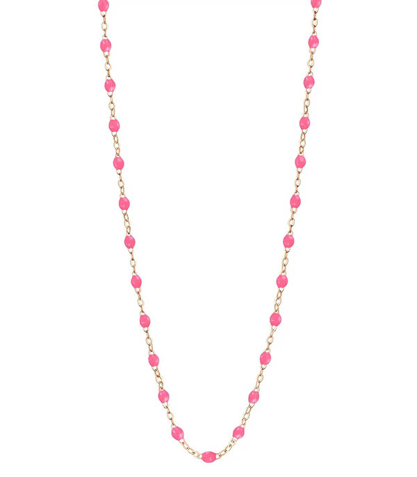 Collier Or rose et Perles de résine 42 cm Gigi Clozeau