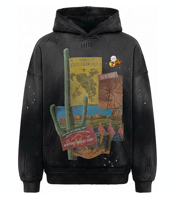 Hoodie Flasher Heritage Vintage Black Newtone