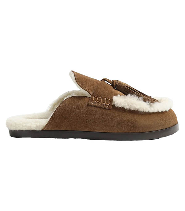 Mules Ranch Tassel Peau Lainée Tabacco Posa