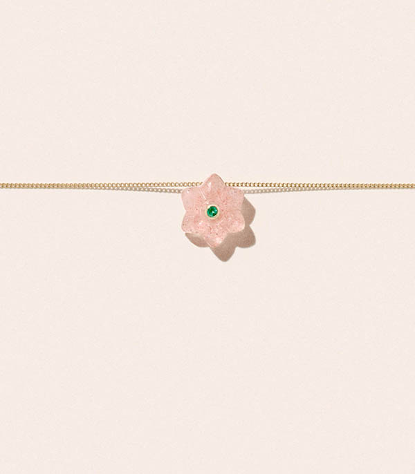 Collier Ida Strawberry Quartz Pascale Monvoisin