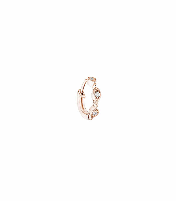 Mini Créole Yasmine or rose diamants Stone Paris