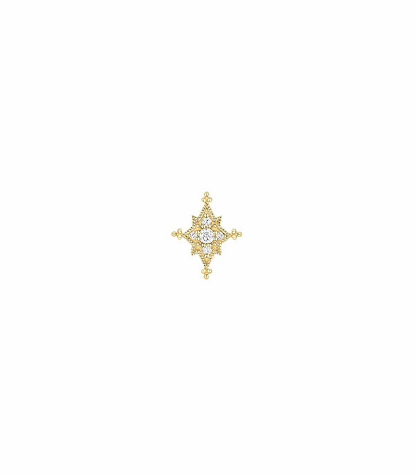 Boucle d'oreille Stella bouton or jaune et diamants Stone Paris