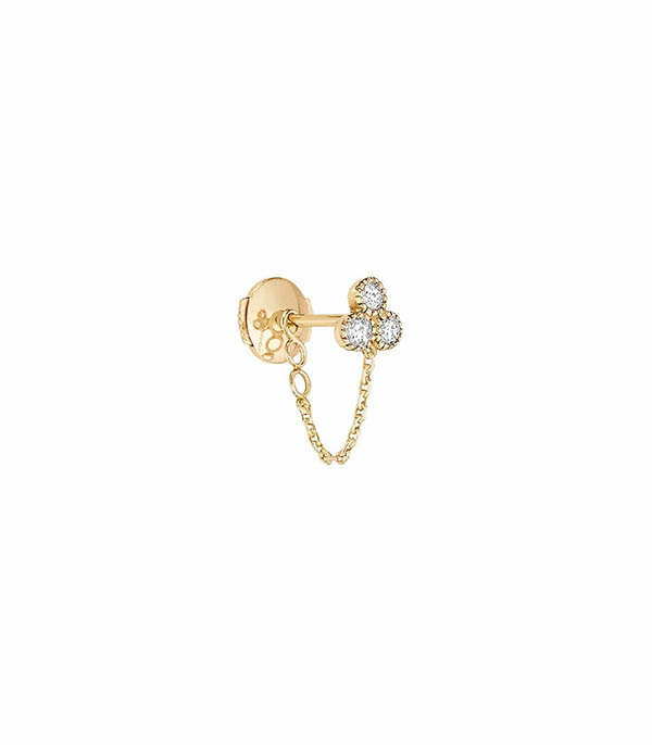 Boucle d'oreille Délicate or jaune et diamants Stone Paris