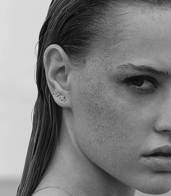 Boucle d'oreille Love is in the Air or blanc et diamants Stone Paris