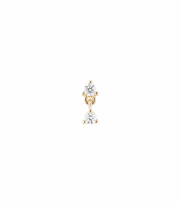 Boucles d'oreille Infinity bouton or jaune Stone Paris