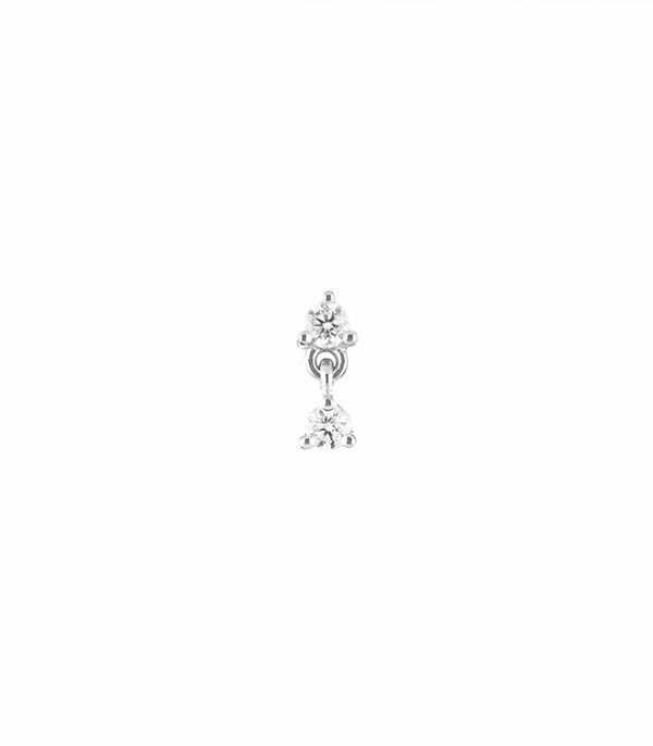 Boucles d'oreille Infinity bouton or blanc Stone Paris
