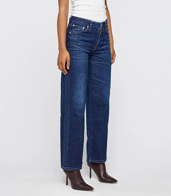 Jean Straight Mid Rise Idabel Dark Blue Moussy Vintage